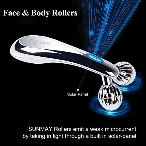 SUNMAY 3D Rodillos Masajeadores Faciales, Microcorriente Cuidado de la piel Masajeador Corporal Facial Herramientas Reafirmantes para Estiramiento Facial en forma de V