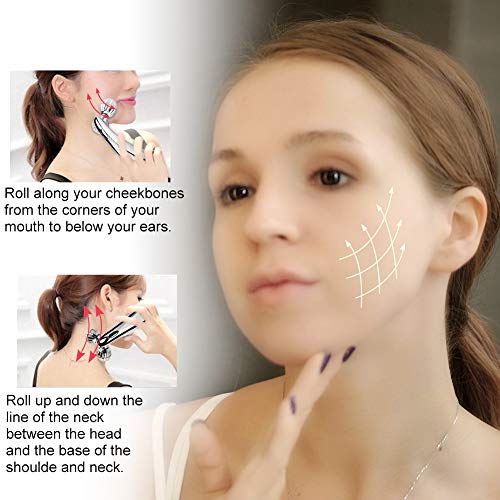 SUNMAY 3D Rodillos Masajeadores Faciales, Microcorriente Cuidado de la piel Masajeador Corporal Facial Herramientas Reafirmantes para Estiramiento Facial en forma de V