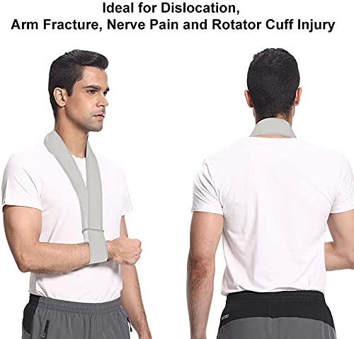 supregear Arnés para el Brazo, Soporte para Cuello Ajustable y Ligero Inmovilizador Soporte para el Brazo Simple Soporte para el Hombro Transpirable para Lesionado Brazo/Mano/Codo Arm Sling (Gris)