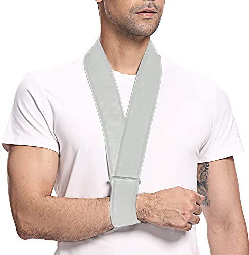 supregear Arnés para el Brazo, Soporte para Cuello Ajustable y Ligero Inmovilizador Soporte para el Brazo Simple Soporte para el Hombro Transpirable para Lesionado Brazo/Mano/Codo Arm Sling (Gris)