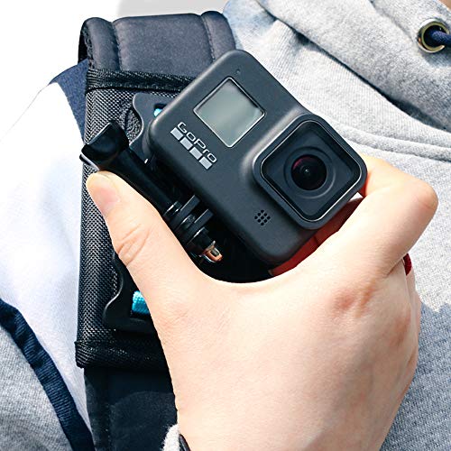 SUREWO - Soporte para correa de hombro de mochila, compatible con todas las cámaras GoPro: Hero 7(2018), 6 y 5 Black; Hero 5 Session, Hero 4 Silver y la mayoría de cámaras de acción