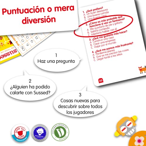 SUSSED DE TODO UN POCO Conviértete en un Detective Social: ¿quién conoce mejor a quién? [Juego para fiestas en familia, tanto para adultos como para niños]