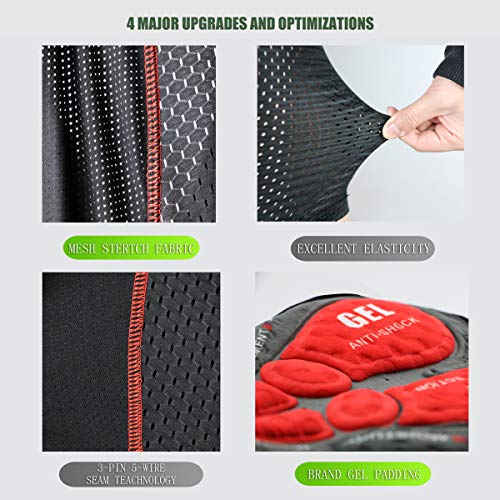 SUUKAA Pantalones Cortos de Ciclismo para Mujer/Hombres Unisexo Ropa Interior Deportiva con Acolchado Elástico Transpirable de Gel 5D,MTB Bicicleta Pantalones Cortos