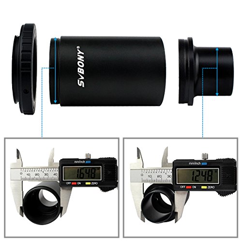 Svbony Adaptador T2 1.25" Adaptador Camara Telescopio Tubo Extensión Anillo T Compatible con Nikon SLR/DSLR