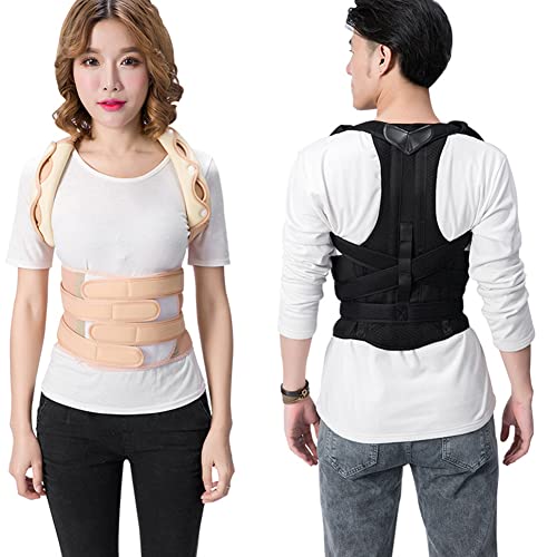 SXFYGYQ Corrector de Postura Soporte de Espalda Superior Figura de ortesis cinturón Plancha de Hombro clavícula Alivio del Dolor de Cuello para Hombres Mujeres