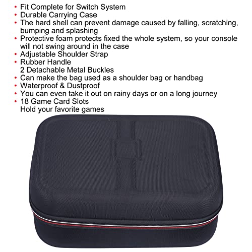 Sxhlseller Estuche De Transporte Compatible con Interruptor, Bolsa Protectora De Almacenamiento con Correa para El Hombro, Estuche Portátil De Viaje Rígido para Consola De Interruptores Y Accesorios