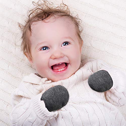 Syhood 9 Pares de Manoplas de Bebés Recién Nacidos Guantes de Bebés y Niños Pequeños Guantes de Algodón sin Arañazos Unisex para Bebés Niños Niñas 0-6 Meses (Negro, Azul Marino, Negro-Gris)