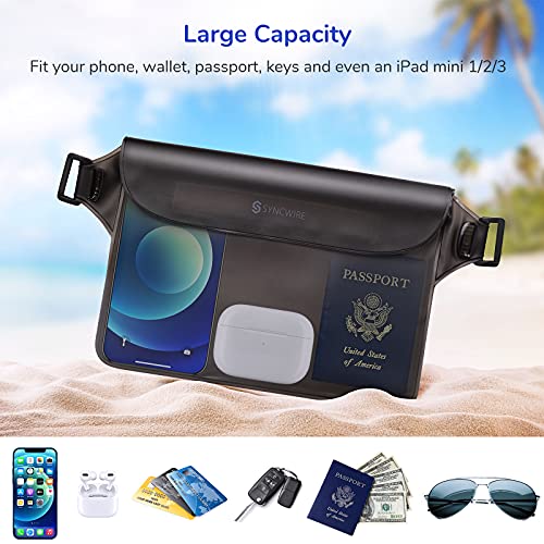 Syncwire Bolsa Impermeable IP68 [2 Unidades] Bolsa Estanca Riñonera Impermeable con Correa de Cintura Ajustable, Funda Impermeable para Playa, Natación, Windsurf, Kayak, Pesca, Senderismo etc.