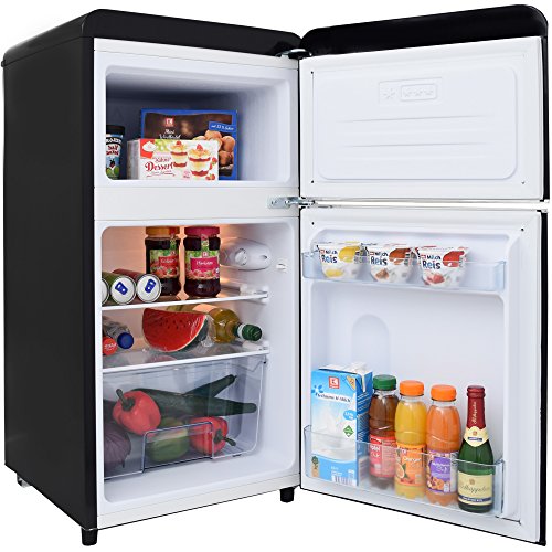 Syntrox Germany KSR-62W Kirkenes - Refrigerador (81 L, bajo ruido, 43 dB, eficiencia energética A+, con 2 puertas de 2 puertas)