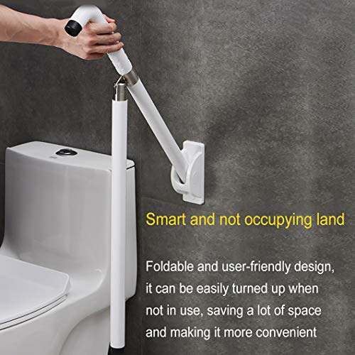 SYTH Barra Asidero para baño, diseño abatible Inoxidable,Agarradera para retrete,Soporte de Asiento para Personas con discapacidad y Personas Mayores para el hogar y el Hotel