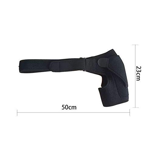 Szdc88 Soporte Hombro Correa - Ajustable Unisex Talla Única Sports Individual Hombro Tirantes para Izquierdo o Derecho Hombro para Njury Recuperación, Músculo Alivio, Junta Protección - Negro, 50x23cm