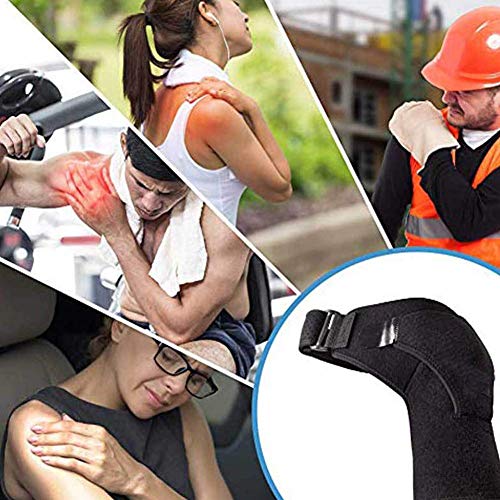 Szdc88 Soporte Hombro Correa - Ajustable Unisex Talla Única Sports Individual Hombro Tirantes para Izquierdo o Derecho Hombro para Njury Recuperación, Músculo Alivio, Junta Protección - Negro, 50x23cm