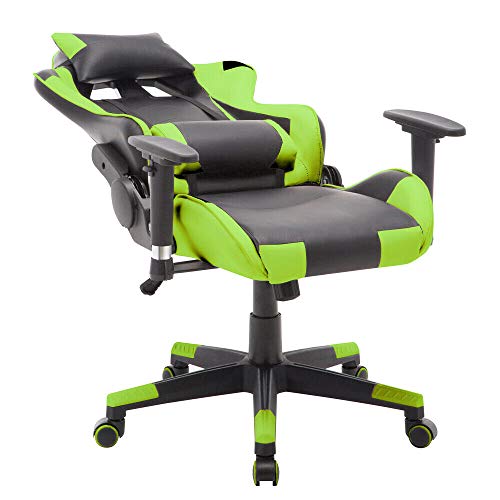 T-LoVendo TY-OC-RC1-GREEN Silla Gaming Oficina Racing Sillon Gamer Despacho Profesional Videojuegos PC