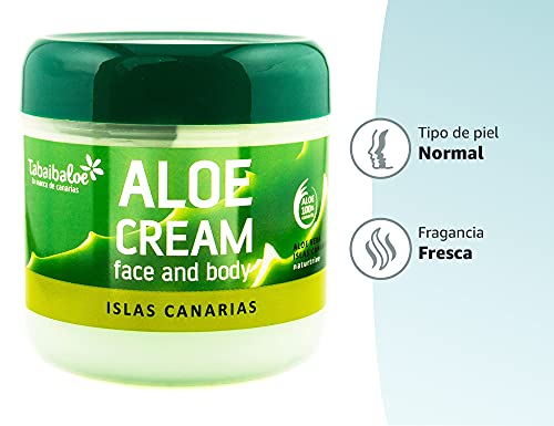 TABAIBA Aloe Vera Crema Hidratante Facial y Corporal, Normal, Fresco, 300 Mililitros