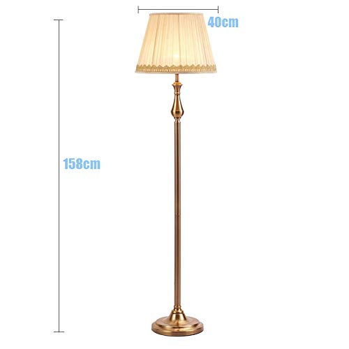 Table lamp Home Mall- Lámpara de Pie Moderna de Metal E27 for Sala de Estar Dormitorio con El Paño Pantalla 158 × 40cm