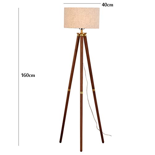 Table lamp Home Mall- Madera Moderna Lámpara De Pie, con El Paño Pantalla, For Sala De Estar Dormitorio 160cm E27 (Color : Linen lampshade)