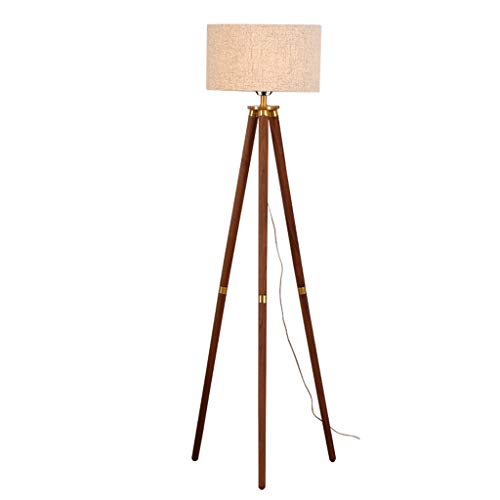 Table lamp Home Mall- Madera Moderna Lámpara De Pie, con El Paño Pantalla, For Sala De Estar Dormitorio 160cm E27 (Color : Linen lampshade)