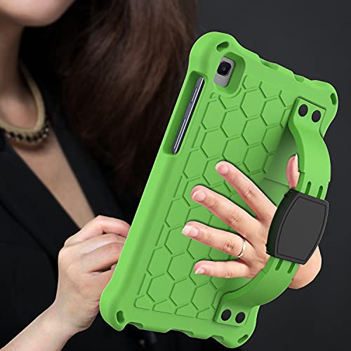 Tablet PC Bolsas Bandolera Para Samsung Galaxy Tab A7 Lite Case 2021 8.7 pulgadas SM-T225 / T220 Tableta a prueba de golpes EVA Cubrir con correa de hombro y correa de mano. ( Color : Green+Black )