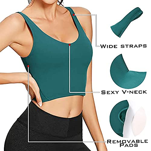 TAIPOVE Sujetador deportivo con cuello en V para mujer, talla media, para correr, gimnasio, entrenamiento, sin alambre, con tiras, sexy, comodidad