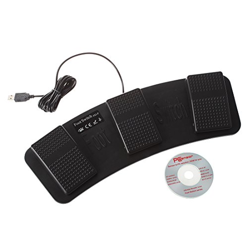 Tamkyo FS3-P USB Foot Triple Interruptor de Pedal de Control del Raton del Teclado de PC del Juego de plastico