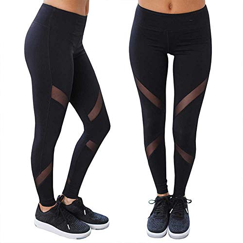 TANXM Entrenamiento para Mujer Pantalones Deportivos Transpirables Entrenamiento Ropa Deportiva Gimnasio Yoga Leggings Athletic Gothic Insert Mesh Pantalones Estiramiento Slim