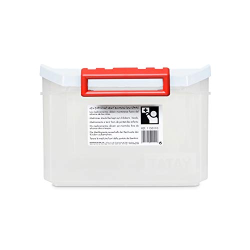 Tatay Caja Botiquín Primeros Auxilios con Tapa Gran Capacidad plástico Polipropileno 14 litros, Blanco, 27 x 39 x 19 cm