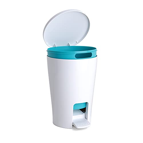 Tatay Papelera Baño con Pedal Diabolo, 5L de Capacidad, de Polipropileno, Interior Extraíble, Libre de BPA, Color Turquesa, Medidas 19 x 21 x 28.2 cm