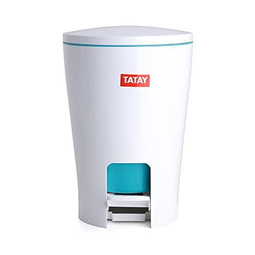 Tatay Papelera Baño con Pedal Diabolo, 5L de Capacidad, de Polipropileno, Interior Extraíble, Libre de BPA, Color Turquesa, Medidas 19 x 21 x 28.2 cm