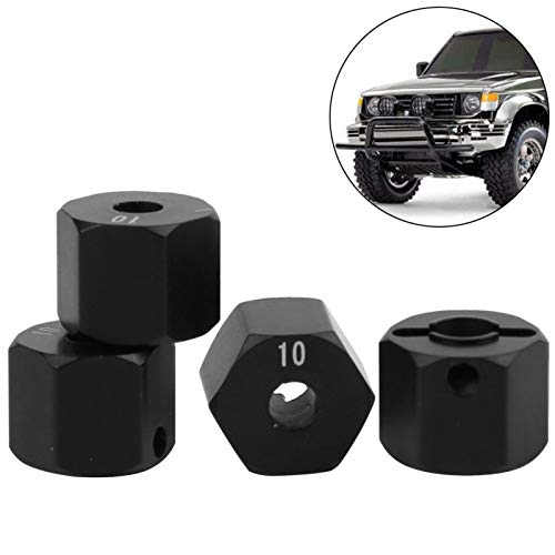 Tbest Buje Hexagonal de Rueda, aleación de Aluminio Adaptador de buje de transmisión Hexagonal para Rueda Pieza de actualización Compatible con SCX10 90046 90047 RR10 RC Crawler(10mm)