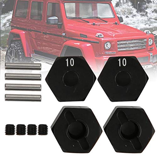 Tbest Buje Hexagonal de Rueda, aleación de Aluminio Adaptador de buje de transmisión Hexagonal para Rueda Pieza de actualización Compatible con SCX10 90046 90047 RR10 RC Crawler(10mm)