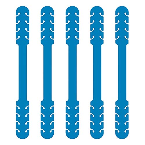 TBOC Salvaorejas Mascarillas Extensor Ajustable - [Pack 5 Piezas] Correa Antideslizante con Hebillas de Silicona [Azul] con Agarres para Sujetar Cuello Aliviar las Molestias Presión Cara Salva Orejas