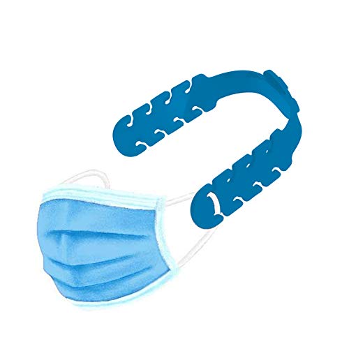 TBOC Salvaorejas Mascarillas Extensor Ajustable - [Pack 5 Piezas] Correa Antideslizante con Hebillas de Silicona [Azul] con Agarres para Sujetar Cuello Aliviar las Molestias Presión Cara Salva Orejas