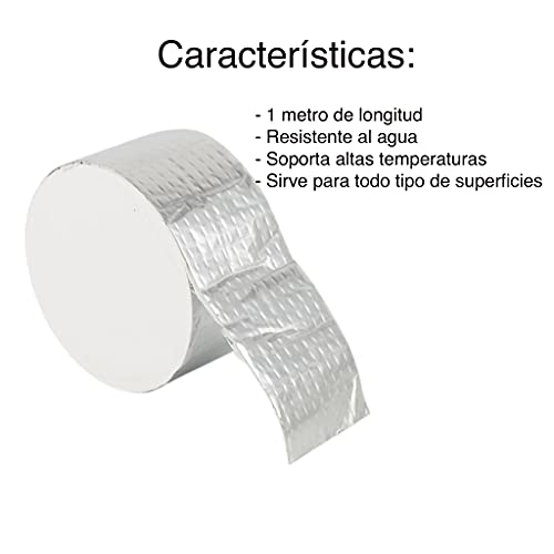 Tela asfaltica autoadhesiva + Cutter. Sirve para fugas de agua. Cinta butilo impermeable para tejado, parches para toldos, caravanas. Soporta grandes temperaturas