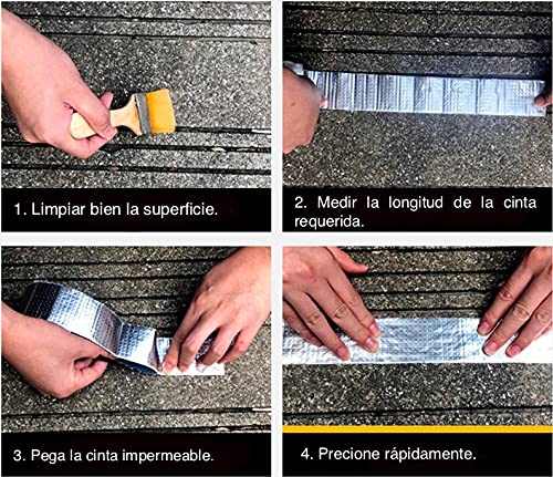 Tela asfaltica autoadhesiva + Cutter. Sirve para fugas de agua. Cinta butilo impermeable para tejado, parches para toldos, caravanas. Soporta grandes temperaturas