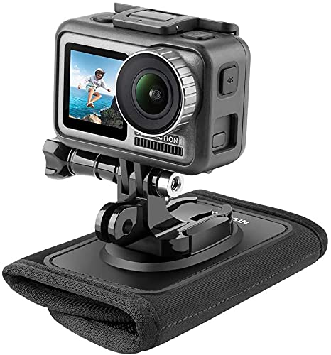 TELESIN Bolsa mochila correa de hombro con almohadilla ajustable para el hombro y gancho J, sistema de fijación para GoPro Hero 8 Hero 7 Hero 6 5 4 3, Session, Osmo Action, Insta 360 Camera