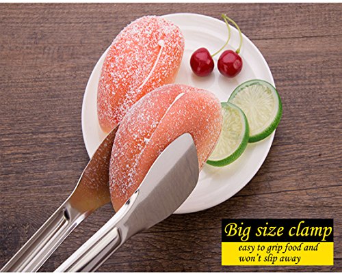 TENTA KITCHEN, bufé de Acero Inoxidable, Que Sirve ensaladas, Pinzas para Barbacoa, Pinzas para Alimentos para freír, cocinar, Recortar Pan Tostado, Asar, pastelería, sándwich, 12"3 Paquetes