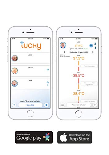 Termómetro inteligente Tucky 24h – Medición constante y remota de la temperatura para todas las edades