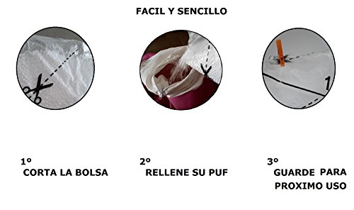 Textilhome - Relleno para Puff de Bolas (Perlas) 60, 100, 200 Y 300 litros - Poliestireno de Alta recuperación y Gran Volumen. (200 litros, Blanco)