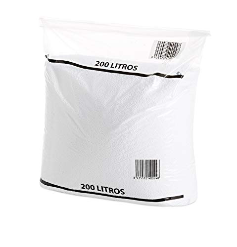Textilhome - Relleno para Puff de Bolas (Perlas) 60, 100, 200 Y 300 litros - Poliestireno de Alta recuperación y Gran Volumen. (200 litros, Blanco)