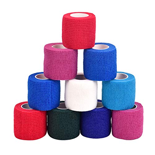 TEYU 12pcs Vendaje Deportivo Fuerte Color al Azar para Prevenir Lesiones Musculares y Articulares para Proteger Muñecas Rodillas Tobillos 5x450cm (1 Set)