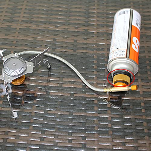 Tianher Adaptador de Gas para Acampar, 5 Piezas Conector de Estufa Camping Adaptador Boquilla Botella Convertidor Horno Tipo Dividido para Cartuchos Cocina de Gas Estufa Butano Atornillar Cartucho