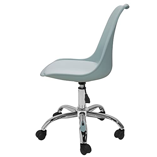TIENDA EURASIA® Silla Moderna de Escritorio - Asiento de Polipropileno y Cojín Acolchado - Elevación Hidráulica (Agua)