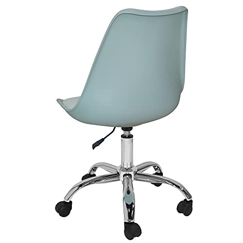 TIENDA EURASIA® Silla Moderna de Escritorio - Asiento de Polipropileno y Cojín Acolchado - Elevación Hidráulica (Agua)