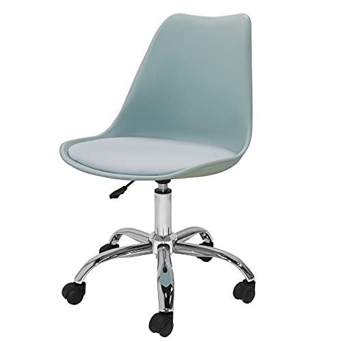 TIENDA EURASIA® Silla Moderna de Escritorio - Asiento de Polipropileno y Cojín Acolchado - Elevación Hidráulica (Agua)