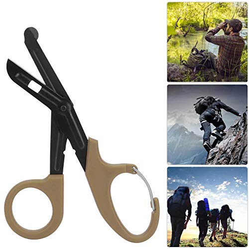 Tijeras médicas, 7.2 Pulgada Acero inoxidable chapado titanio mate de Tijeras de vendaje para Médico o enfermera, sala de emergencias o campamento al aire libre, vendaje o gasa (Marrón)