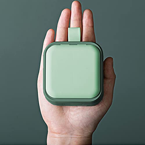 Timertick Pastillero 4 Tomas,Pastillero de Medicina Portátil de Viaje de Bolsillo,Pastillas Estuche de Plástico con Anillo (verde)