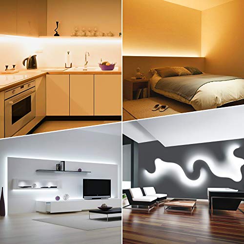Tiras LED 6 Metro, Tira Luz Interior Regulable Blanca Cálida a Blanca Fría 3000K-6000K con Controlador RF, Tiras Luces 24V 672 LEDs para Decoración, Gabinet, Armario, Navidad