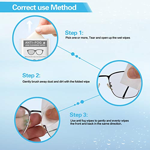 Toallitas Antivaho, MOSSLIAN Toallitas de Limpieza Antivaho, Utilizadas para Gafas, Pantallas, Gafas de Protección, Espejo de Maquillaje, Espejos de Coche, Tabletas, 50pcs…
