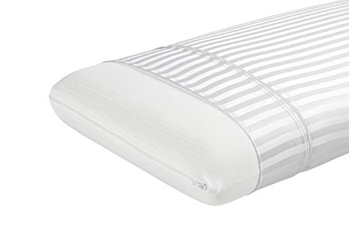 Todocama - Almohada viscoelástica, antiácaros y antibacterias. Tejido Platinium Suave, Fresco y Transpirable. Núcleo termorregulable, Doble Funda con Cremallera Lavable. (67 cm).