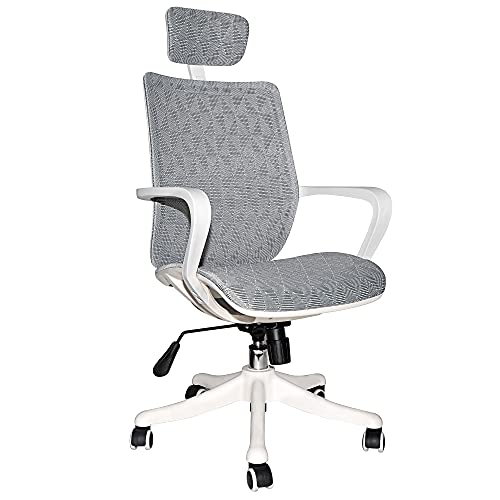 TOLEAD Silla De Oficina Ergonómica Con Malla Transpirable, Apoyabrazos Y Reposacabezas Ajustable, Silla Giratoria Con Rueda Carga 140kg